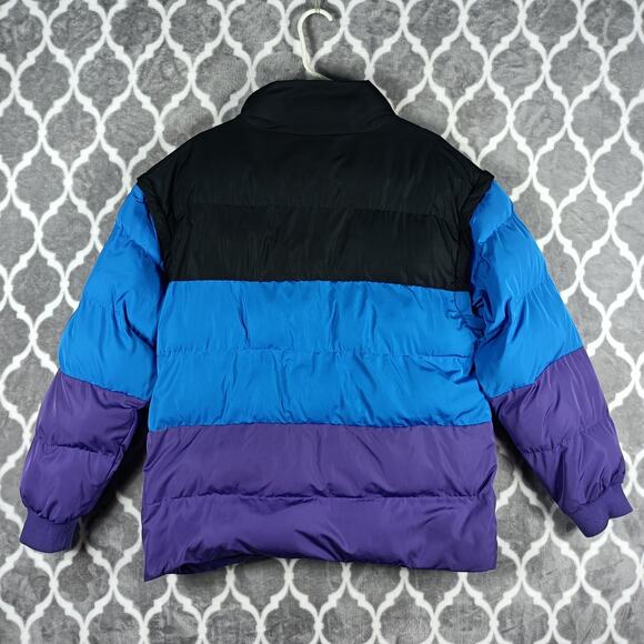 LEGO x Target Jacket Mens Medium Black Blue Puffer Colorblock Brick Print Lining - Picture 5 of 11
